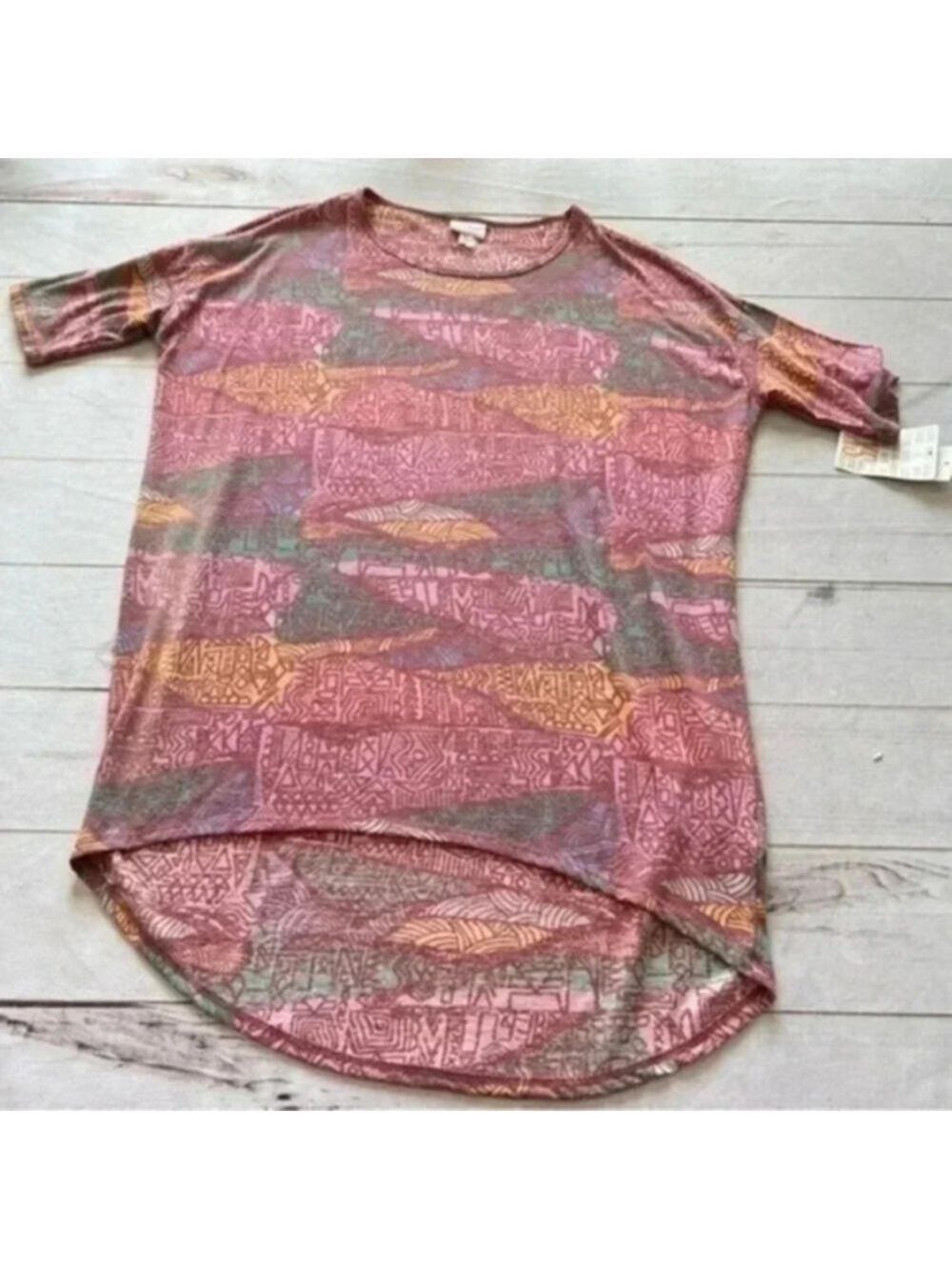 NEW Lularoe SS Tunic Irma Top Sz XS Poly Cotton Rayon Spandex Bust